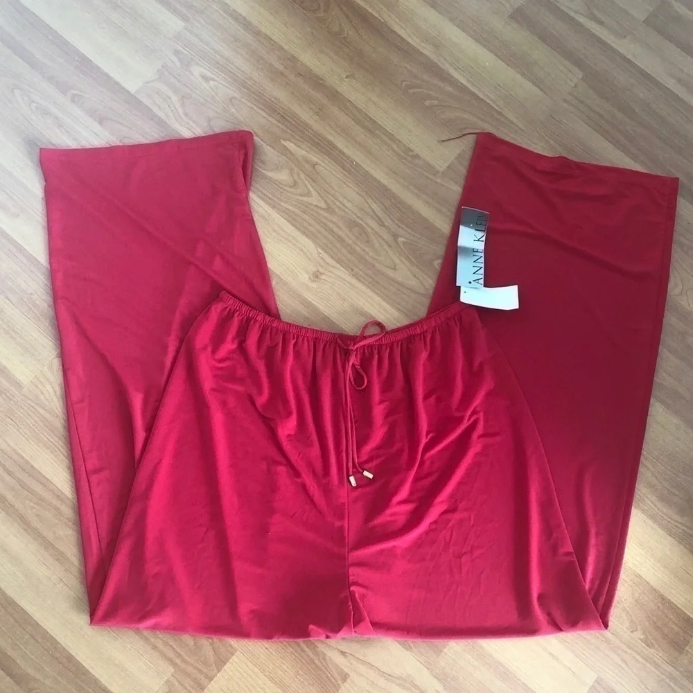 NWT Anne Klein Red Beach Coverup pants